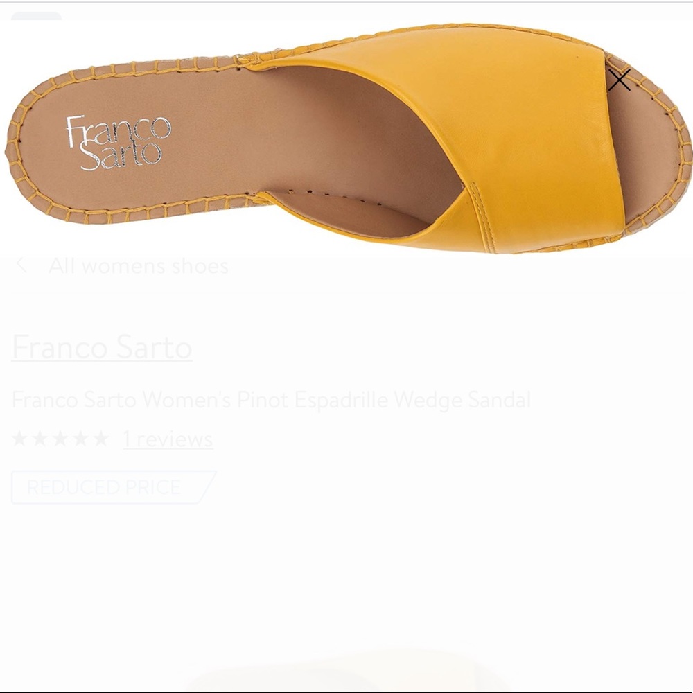 🆕FrancoSarto Yellow Leather Wedge Platform 👡 - Picture 9 of 16